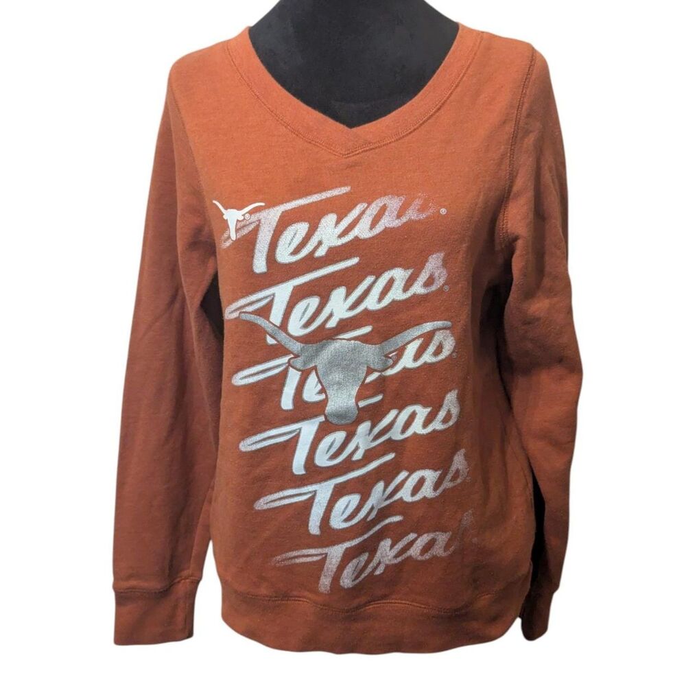 Vintage University of Texas Longhorns Russell Athletic V-Neck Sweatshirt Medium